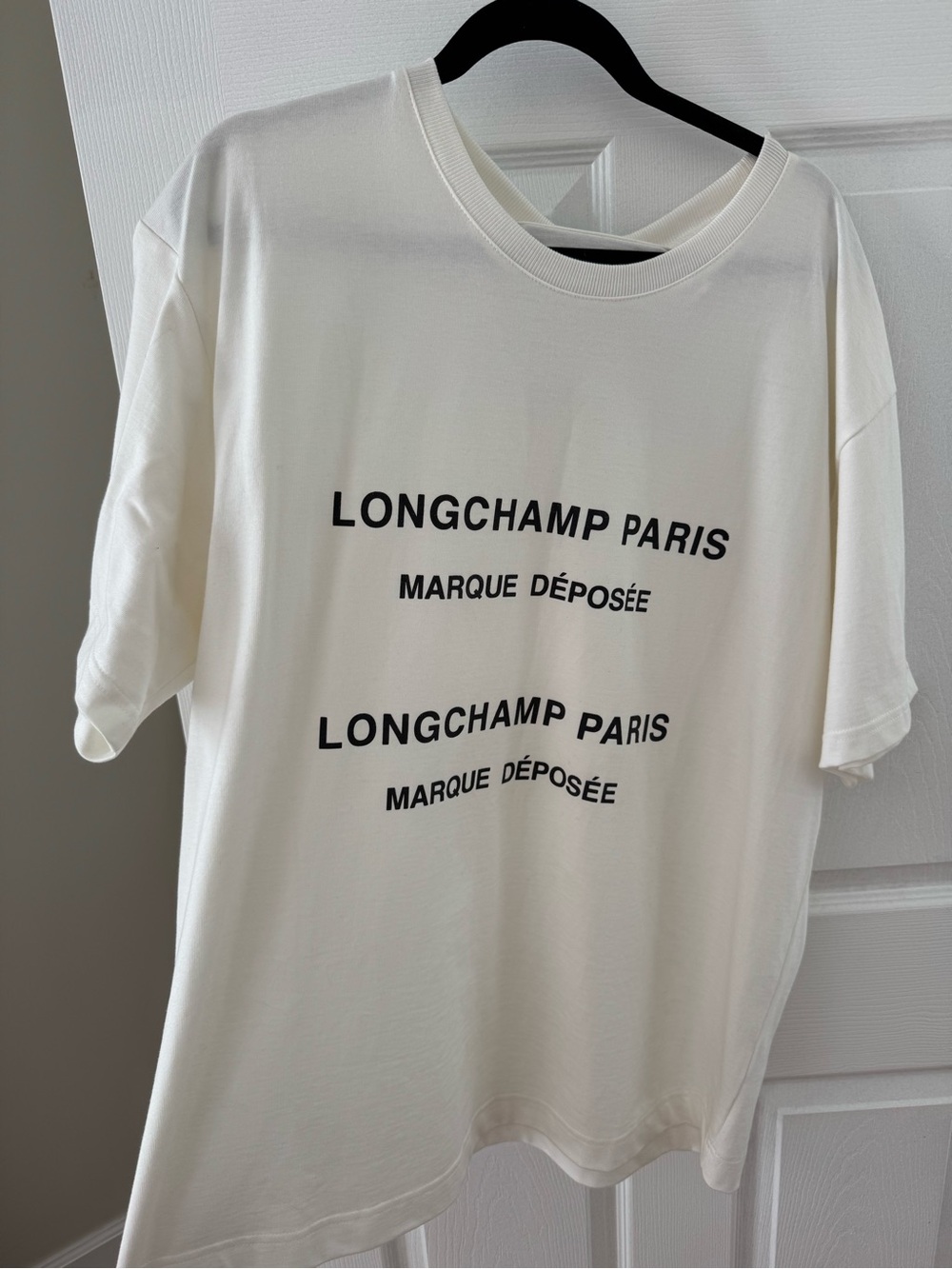 Longchamp White Short-Sleeve Logo Tee